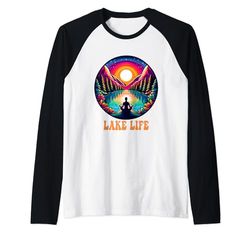 Lake Life y con gracia practica yoga Lover Camiseta Manga Raglan