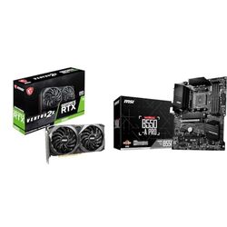 MSI GeForce RTX 3060 VENTUS 2X 12G OC Gaming Graphics Card - 12GB GDDR6 & B550-A PRO Motherboard ATX - Supports AMD Ryzen 3rd Gen Processors, AM4