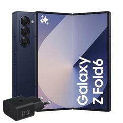 Samsung Galaxy Z Fold6 Smartphone AI pieghevole, Caricatore Incluso, RAM 12GB, 512GB, Dual SIM, Display 6,3"/7,6" Dynamic AMOLED 2X, Batteria a lunga durata, Navy 2024 [Versione italiana]