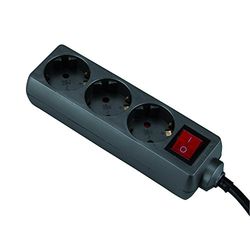 Unitec 472211 TSD 3 tomadas com interruptor, 1,4 m, KISi titânio