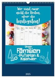 Unser Familien-Putzplan & Kalender 2025 (Wandkalender 2025 DIN A3 hoch), CALVENDO Monatskalender: Kalender und Putzplan in einem ¿ Design "Naschkatzen". Perfekt für Familien