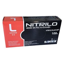 GUANTE NITRILO NEGRO L 100UDS SANTEX