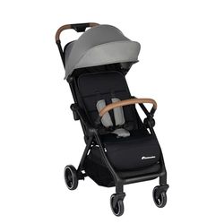 Bebeconfort Sunlite, Baby kinderwagen, 0-4 jr. (max. 22kg), lichtgewicht kinderwagen, vlakke ligstand, automatisch en compact inklapbaar, ligstand met één hand, grote opbergmand (5kg), Tinted Gray