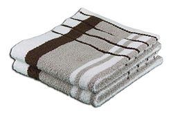 Gözze Handdoekenset, 2-delige set, 100% katoen, 50 x 100 cm, Berlijn, strepen, taupe/choco, 102-1121-A4