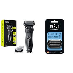 Braun Series 5 51-W1600s Electric Shaver for Men with EasyClick Body Groomer Attachment & Series 5 Electric Shaver Replacement Head, Easily Attach Your New Shaver Head