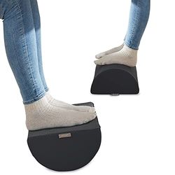 Leitz Reposapies de Oficina, Reposapies Ajustable para Piernas y Rodillas, Alivia el Dolor de Hombros y Espalda, Fabricado con Espuma y Funda de Tela, Gama Ergo Cosy, Gris Terciopelo, 53710089