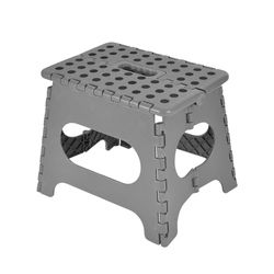 Homéa, Marchepied Plastique Pliable 31 x 22 x 27 cm Resistance 150Kg Anthracite