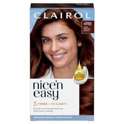 Clairol Nice'n Easy Crème, Natural Looking Oil Infused Permanent Hair Dye, 4RB Dark Reddish Brown