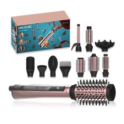 Cecotec Fer à Lisser Étroit avec Câble Lisse Keratin Essence Champagne. Fonction HeatMax, 130-230ºC, Revêtement Céramique avec Kératine et Huile d'Argan, Arrêt Automatique, Sac de Voyage
