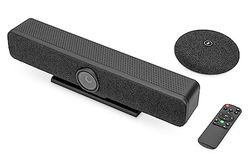 DIGITUS DS-55580 Video Bar Pro, Système de vidéoconférence - Caméra Webcam ePTZ 4K UHD 30 Hz - 1 Microphone de Table & 4 Microphones internes - Haut-parleurs internes 5 W - Auto-Focus & Zoom