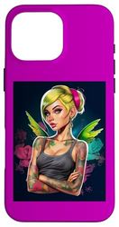 Pinup Art di bellezza e fantasia tatuata a forma di fata gotica Custodia per iPhone 16 Pro Max