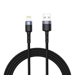 TELLUR datakabel, USB till belysning, LED, nylonflätad, 1,2 m, svart