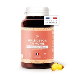 Yves Ponroy Huile de foie de Morue - Complément Alimentaire Immunité Adulte - A base d'Huile de Foie de Morue, Vitamine A et Vitamine D - 150 Capsules - Cure de 150 Jours - Fabriqué en France
