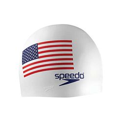 Speedo Siliconen badmuts voor volwassenen, wit vlag