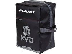 Plano KVD Wormfile Signature Series 3600 Speedbag, zwarte TPE gecoate stof met rode binnenkant en accenten, premium zachte vistas, visgerei opslag voor aas en kunstaas