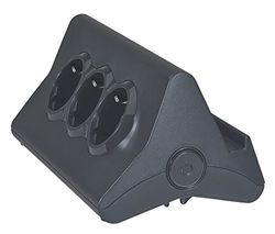 Base múltipla MOMO3 tomadas 2P+TT 16A + 2USB tipo ALegrand 694811 preto