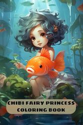 Chibi Fairy Princess Coloring Book Funny: Adorable Fairies Coloring Pages with Whimsical Little Fairytale Princesses Miniature Illustrations