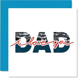 Cartes d'anniversaire spéciales pour papa – « Dad I Love You » – Belle carte d'anniversaire pour papa de la part de sa fille, fils, cadeaux d'anniversaire, 145 mm x 145 mm, cartes de vœux pour papa