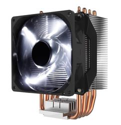 Cooler Master Hyper H411R Dissipatore CPU -Sistema Basso Profilo, Tecn. Contatto Diretto, 4 Tubi Calore in Rame, Dissipatore Compatto in Alluminio, Ventola PWM LED Bianco da 92mm-AMD e Intel Compatib.