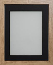 Frame Company Allington Beech Photo Frame with Black Mount, 20x16 for 15x10 inch, fitted with perspex