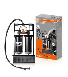 Osram TYREinflate 20 Essential Double Piston Foot Pump Rubber Foot Pad for All Tyre Sizes TÜV Approved