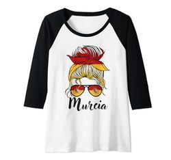 Mujer Murcia Girl, Bandera España España Camiseta Manga Raglan