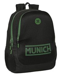 Safta MUNICH CAVIAR - Sac à dos scolaire pour enfants, idéal pour les enfants de différents âges, confortable et polyvalent, qualité et résistance, 32 x 16 x 44 cm, couleur noire, Noir, Estándar,