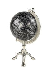 Deco 79 Globe terrestre en Aluminium, 17,8 x 15,2 x 30,5 cm, Noir