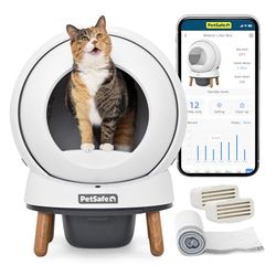 PetSafe ScoopFree SmartSpin Arenero Autolimpiante – Control de Olores – App con Seguimiento de Salud – Compatible con Cualquier Arena