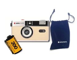 AgfaPhoto Analogue 35 mm Compact Film Camera set: pellicola per immagini a colori + batteria
