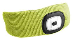 SIXTOL Hoofdband met hoofdlamp, 180 lm, opladen via USB, universele maat, fluorescerend geel