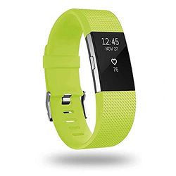 Cinturini di ricambio per Fitbit Charge 2, cinturino di ricambio per accessori morbidi, fermaglio di metallo sicuro Fitbit Charge 2 （6,7"-8,1"）- verde