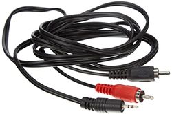 PremiumCord Cabo Jack para RCA Y 2 m, jack de 2,5 mm a 2X RCA, macho a macho, jack a RCA, áudio estéreo, para câmara digital, TV, telemóveis, MP3, HiFi, cor preta