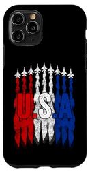 Carcasa para iPhone 11 Pro Patriotic USA Fighter Jet 4 de julio para hombres día conmemorativo