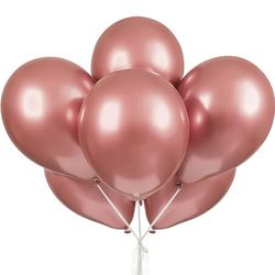 Unique Party Latex ballonnen van platina, 28 cm, roségoud, 6 stuks (56780), verschillende kleuren/modellen