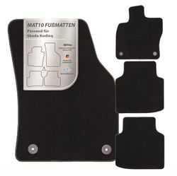 MAT10 Silver Line: Skoda Kodiaq from 2016-10 ? X Car Floor Mats Car Mats Velour Premium Quality 4 Piece Black Fit
