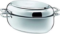 Silit 3038622211 - Pentola Ovale con Coperchio, in Acciaio Inox, 38 x 26 cm