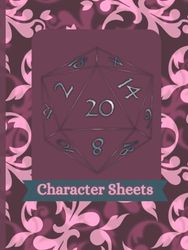 Black and White RPG Character Sheet Journal Ornate Pink: Access your character details in one easy place during your campaign!