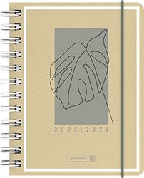 BRUNNEN Agenda journalier « Jungle Leaf » 2023/2024 A6 naturel 1 page = 1 jour, sa. + So. sur une page