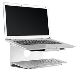 RICOO Soporte portatil escritorio Elevador para laptop PC MTS-02 Base de pie universal Mesa Compatible con Mac-book Ordenador notebook Argénteo