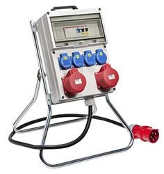 VOTHA® - Distributore di plastica "KÖLN" con interruttore FI, ingresso CEE 32 A, 400 V, presa 230 V ~ 4, CEE 16 A, 400 V ~ senza CEE 32 A, 400 V~ 2, LS 16 A, 1 polo, C 2, LS 16 A, 3 poli, C senza