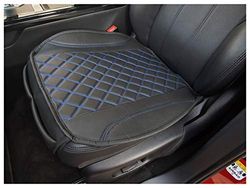 Maat stoelhoezen voor autostoelen compatibel met Tesla Model S 2013 bestuurder en bijrijder hoezen stoelbeschermer stoelbekleding FB:OT406 (zwart/blauwe naad)