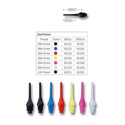 Embassy -Sports GmbH Bull's Ball Point Soft Tips voor heren, 6 mm (2ba) & 8 mm (1/4bsf), zwart, 1