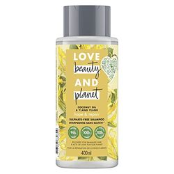 Love Beauty And Planet schampo för kvinnor, vegan oasis, reparerar ekologisk kokosolja och ylang-ylang-ylang-blomma, skadat hår, vegancertifierad, 400 ml