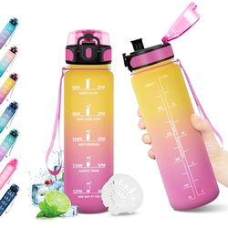 KollyKolla Drinkfles voor kinderen, 500 ml, motiverende drinkfles met tijdweergave, lekvrij, 1 klik om te openen, BPA-vrij, drinkfles voor meisjes, voor fiets, school, camping