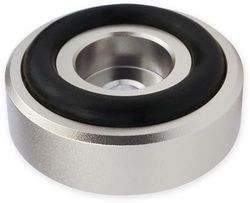 Dynavox Patas de Aluminio Midi, Juego de 4 Unidades, con amortiguadores de Goma, máx. 10 kg por Pata, óptimas para Dispositivos HiFi y Equipos de Audio, Plateado