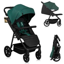 LIONELO MIRA Carrito bebé hasta 22 kg de 6 m a 4 años Ruedas giratorias 360° Amortiguación total Respaldo y reposapiés ajustables Capota XXL UPF50+ Amplia cesta hasta 3 kg