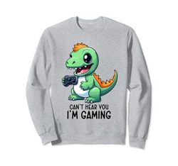 Can't Hear You I'm Gaming Dinosaur Controller Videojuegos Sudadera