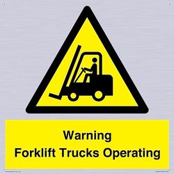 Warning Forklift Trucks Operating Sign - 400x400mm - S40