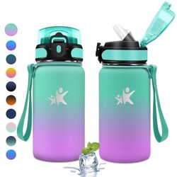KollyKolla Botella Termica 500ml, Botella Acero Inoxidable con Pajita, Fácil de Abrir, Botella Agua Termica Reutilizable, sin BPA, Cantimplora Termica para Escuela, Adultos, Preescolar, Guardería